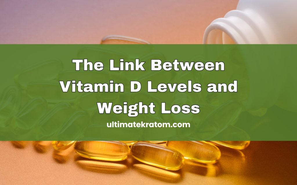 Promotional or informational image depicting the relationship between vitamin D levels and weight loss